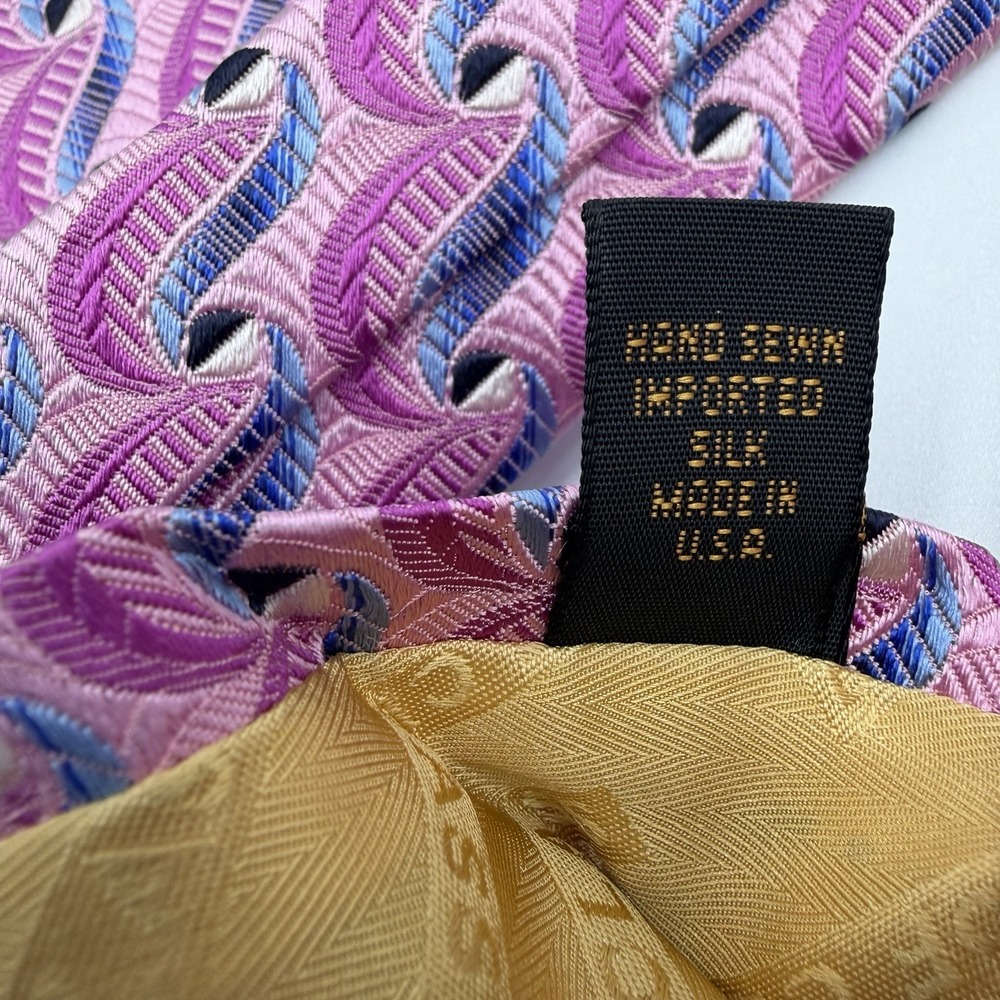 Robert Talbott Best Of Class‎ Silk Necktie Mens Pink Geometric Designer Tie - Picture 6 of 6